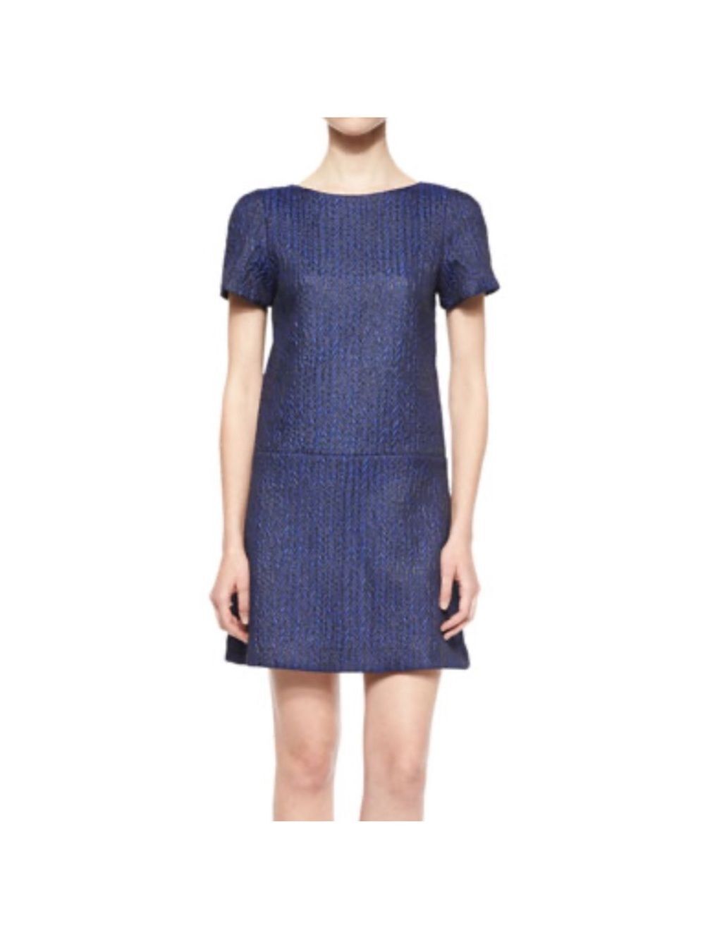 Alice + Olivia Liv Herringbone Mini Dress Blue Black Size 2 or 4 *see desc*